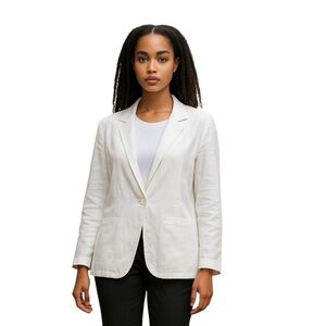 Caslon White Size L Lightweight Linen Blazer